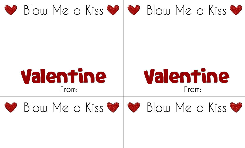 Blow Me a Kiss Valentine Printable