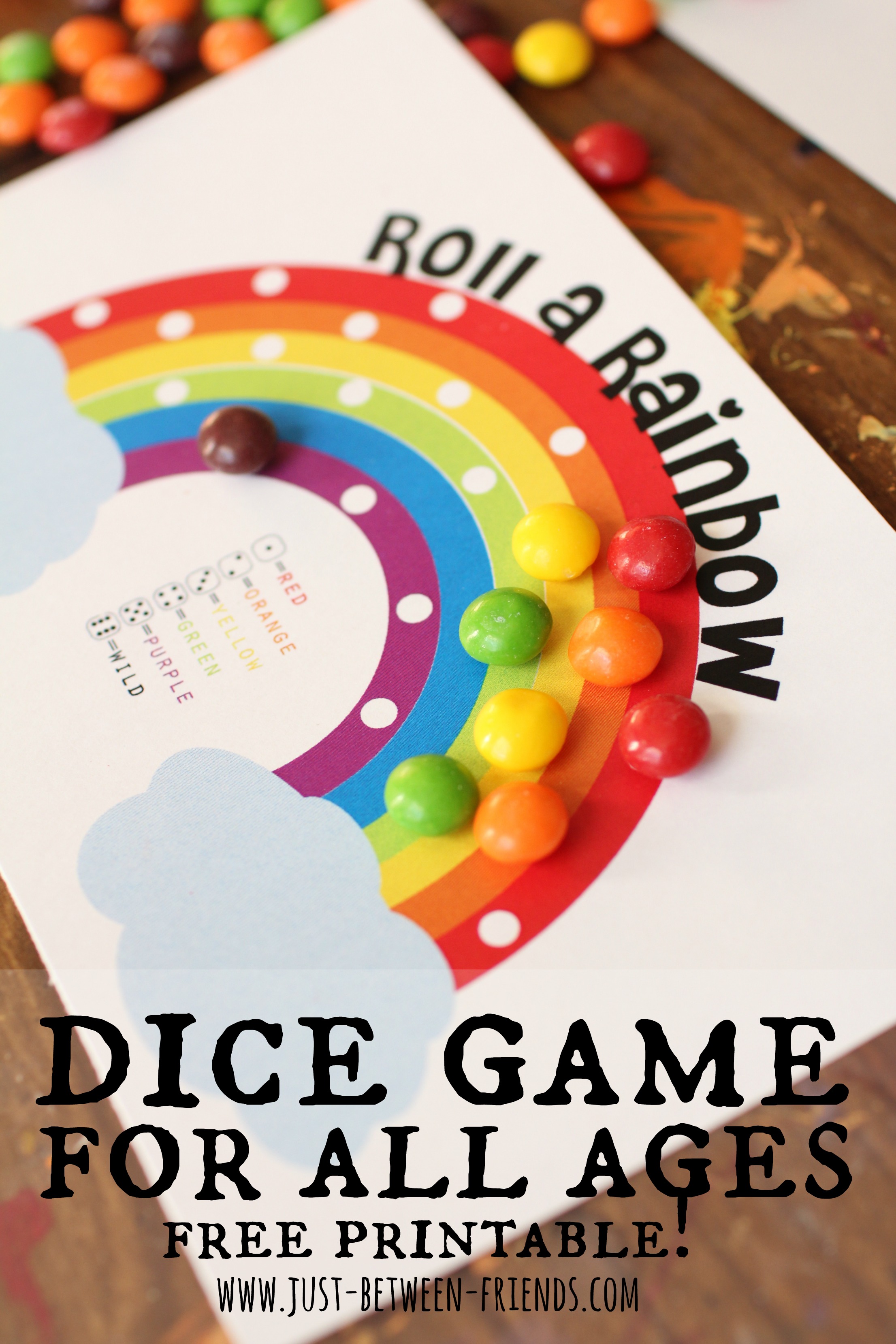 Roll a Rainbow | Free Printable - Just Jonie